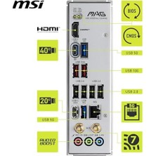 Assess Store Msı MB Mag X870E Gamıng Max Wıfı Am5 Ddr5 8200MHZ(OC) 3x M.2 USB 40GBPS HDMI Dp 5g Lan Wıfı 7 Rgb Atx