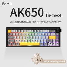 Assess Store Ajazz AK650 Kablosuz Mekanik Klavye 3 Modlu Tft Ekranlı Hot-Swap-65 Tuşlu Rgb Siyah/ Switch