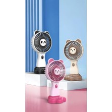 Assess Store Mini El Fanı, Hayvan Figürlü Elde Taşınabilir Minik Vantilatör Klima, Telefon Stand Özellikli Süper Güçlü Klima Fan 3 Hız Modlu (Kahverengi)