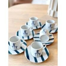 Assess Store Girye Desen3 6 Kişilik 12 Parça Kahve Fincanı 90CC 04PPO000643