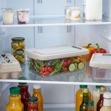 Assess Store Kilitli Saklama Kabı Şeffaf Organizer Pp Plastik Gıda Saklama Kabı Kapaklı Sızdırmaz Buzdolabı Düzenleyici Istiflenebilir Çok Amaçlı Saklama Kutusu (3 Litre)