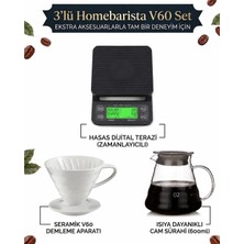Kahve Demleme Tanışma Seti V60|SÜRAHI|KAHVE Tartısı|3lu Set