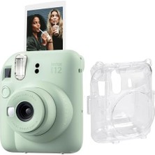 Assess Store Mini 12 Yeşil Fotoğraf Makinesi ve Şeffaf Kılıf Seti