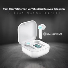 Assess Store KI23K49 Kulak Içi Bluetooth Kulaklık, Ios ve Uyumlu, LCD Ekranlı, Beyaz