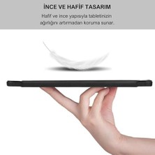Assess Store Galaxy Tab S9+ Fe Plus 12.4 Inç Uyumlu Smart Kılıf, S Pen Kalemlikli, Trifold, Esnek, Mat, Origami, Darbeye Tam Dayanıklı Tablet Kılıfı (Siyah)