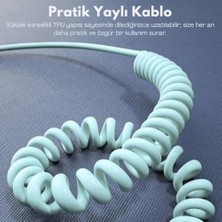 Assess Store 4’ü 1 Arada 65W Yaylı Hızlı Şarj Kablosu Type-C & Lightning Pd Destekli, Dolaşmaz Spiral Tasarım, 1.5m Uzayabilir, Araç & Ev Uyumlu Şarj ve Veri Kablosu