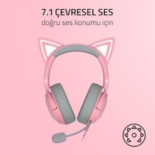 Assess Store Kraken V2 - Kablolu Rgb Kulaklık Kedi Kulaklı (Reaktif Akış Aydınlatması, Hyperclear Mikro, Triforce 40 mm Sürücü, 7.1 Surround Ses) Kuvars