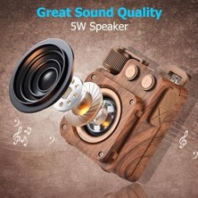Assess Store Retro Ahşap Görünümlü Bluetooth Hoparlör, Nostaljik Tasarım, Fm Radyo Özellikli, Kablosuz Bağlantı