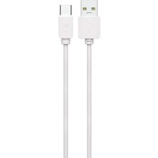 Assess Store Z-39 Type-C USB Kablo Beyaz Silikon 1 Metre Hızlı Şarj Destekli Veri Aktarımı Için Şarj Kablosu