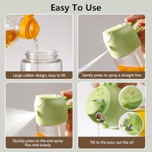 Assess Store Sweet Vıew Yağ Püskürtme Şişesi, 470ML 2'li Cam Zeytinyağı Püskürtücü ve Dökücü, Mutfak, Hava Fritözü, Yemek Pişirme, Salata, Barbekü Için (Yeşil)'
