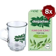 Assess Store Doğadan Yeşil Çay Yumuşak Içimli 20'li x 8 ve Doğadan Cam Bardak Hediyeli