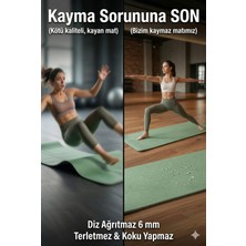 SUNYOGA Kaymaz Tpe Yoga Matı 6 mm – Çift Renkli Desenli Yüzey Mint Yeşili Yoga & Pilates Matı