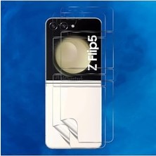 Assess Store - Galaxy Z Flip 5 ile Uyumlu 360 Ön Arka 2in1 Ekran ve Kasa Koruyucu Film Şeffaf Fullbody Cam