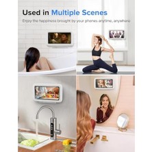 Assess Store 360° Döner Su Geçirmez Duş Telefon Tutucu, Buğu Önleyici Hd Dokunmatik Ekranlı Banyo Telefon Kutusu, 7’’ Evrensel Uyumlu, Duvar Montajlı, 19×11×3 cm