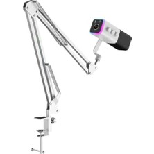 Assess Store Gamenote GK71 Pro Rgb Yayıncı Mikrofonu, 24-Bit, 192KHZ, Xlr & Type-C, Stantlı (Beyaz)