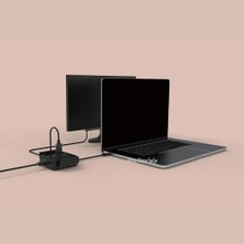Assess Store 5-In-1 Usb-C Hub ve Çoklayıcı | Ethernet, HDMI ve 60W Pd | MacBook ve Usb-C Laptoplar Için Profesyonel Hub Siyah