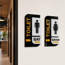 Karbonsoft Parlak Pleksi Wc Bay/bayan Toilet Yönlendirme Levhası