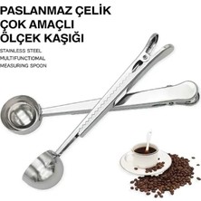 Vestron Klipsli Kahve Ölçü Kaşığı (SS) Silver Çok Fonksiyonlu Paslanmaz Çelik Kaşık