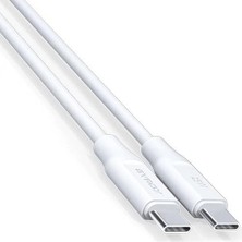 Assess Store PD25TK Type-C To Type-C Pd 25W Hızlı Data/şarj Kablosu 1 Metre Beyaz