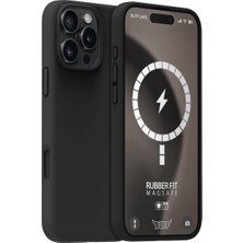 Assess Store Labs 16 Pro Max ile Uyumlu Destekli Rubber Fit Silikon Kılıf, Yumuşak, Kablosuz Şarj, Tam Koruma
