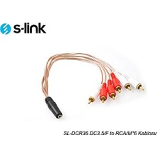 Assess Store S-Link SL-DCR36 S-Link SL-DCR36 Dc3.5/f To Rca/m*6 Kablosu, Siyah