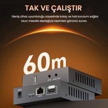 Assess Store 1080P Full Hd 60Hz HDMI Kvm Extender 60 Metre CAT5E/6 HDMI Menzil Genişletici Uzatıcı