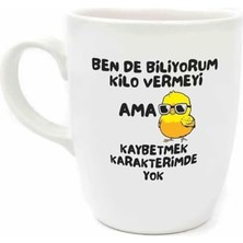 Assess Store Palto Tasarım Kaybetmek Karakterimde Yok Krem Oval Kupa - Hediye Seramik Kupa