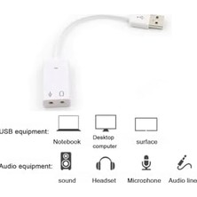 Assess Store USB Kablolu Ses Kartı 7.1 Çevirici Dönüştürücü, 3.5mm Jak Girişli,