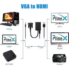 Assess Store Plus PX-1250 VGA To HDMI Fullhd Görüntü Çevirici Aparat