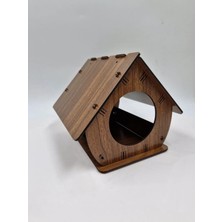 Ahşap Kuş Evi Ceviz Desenli Mdf 22 cm x 20 cm x 20 cm