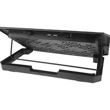 Assess Store HDX4253 Notebook Soğutucu Ledli Çift Fanlı Telefon Standlı