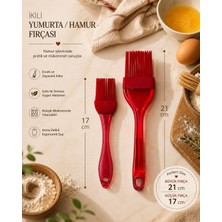 Okyanus Home 2 'li  Silikon Yumurta ve Sos Fırçası Kırmızı