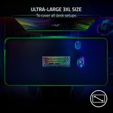 Assess Store Goliathus Chroma 3xl - Yumuşak Oyun Fare Altlığı, Rgb Aydınlatmalı, Mikro Dokulu Kumaş Yüzeyli, Siyah