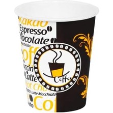Assess Store 7 Oz Desenli Kalın Karton Bardak, 180 ml Kağıt Bardak Çay ve Kahve Için 100 Adet (180, Mililitre)