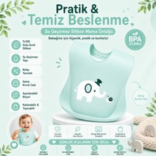 Jojobebek Fil Figürlü Premium, Dayanıklı Bpa'sız Ayarlanabilir Çocuk Silikon Mama Önlüğü (9+ Ay)