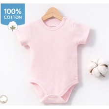 Angeltouch %100 Pamuklu Bebek Body Kısa Kol Penye Zıbın Atlet Basic Kız Erkek Bebek