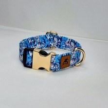 Utd Pet Bluedoggy El Yapımı Köpek Boyun Tasması 32-48 cm Yumuşak Dokulu Polyester ve Saten