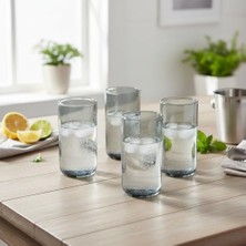 Assess Store 4'lü Borosilikat Cam Bardak Seti - 460 ml Büyük Boy Dayanıklı Renkli Meşrubat ve Kahve Bardağı - Kurşunsuz Ekolojik (4 Adet) (Bal Rengi) ve Füme Renk Seçenekleri (Füme - 4 Adet)