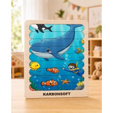Karbonsoft Cubuk Puzzle, 10'lu Set Puzzle, Hayvan Puzzle, Montesorri Puzzle, Hayvan Yapboz, 10'lu Yapboz