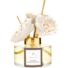 Assess Store 150 ml Seramik Çiçek Taşlı Bambu Çubuklu Vanilya Sandal Oda Kokusu