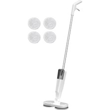 Assess Store Şarjlı Su Püskürtmeli Elektrikli Mop – Çift Döner Başlık, Mikrofiber Ped, 2000 Mah, Tüm Zeminlerde Etkili Beyaz