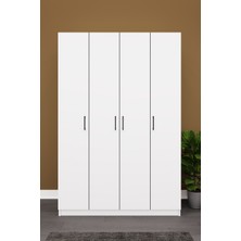 Asra Trend Lüks 4 Kapaklı Gardırop %100 MDF Askılı Çok Amaçlı Düzenleyici Elbise Dolabı G08