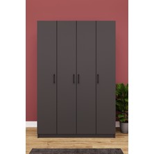 Asra Trend Lüks 4 Kapaklı Gardırop %100 MDF Askılı Çok Amaçlı Düzenleyici Elbise Dolabı G08