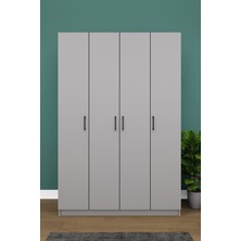 Asra Trend Lüks 4 Kapaklı Gardırop %100 MDF Askılı Çok Amaçlı Düzenleyici Elbise Dolabı G08