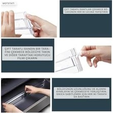 Assess Store 3 Adet Akrilik Şeffaf Teleskopik Ayarlanabilir Çekmece Bölücü Düzenleyici Organizer Y3336