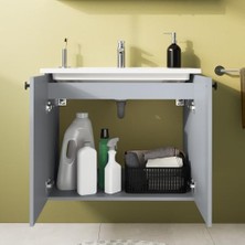 Assess Store Shift T20 81001 Kapaklı Lavabo Dolabı, Kül Gri, 80 cm