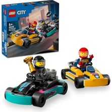 Assess Store City Go-Kartlar ve Yarış Sürücüleri 60400-5 Yaş ve Üzeri Için Yarışçı Minifigürü Içeren Yaratıcı Oyuncak Yapım Seti (99 Parça)