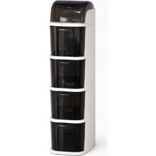 Assess Store 4 Katlı Slim Tekerlekli Düzenleyici Raf - 41X20X94,5 cm Çok Amaçlı Mutfak ve Banyo Dolabı, Dar Alanlar Için Tekerlekli Depolama Ünitesi