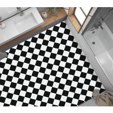 Assess Store Yer Kaplama Zemin Kaplama Folyosu 65X130 cm Siyah Kareler
