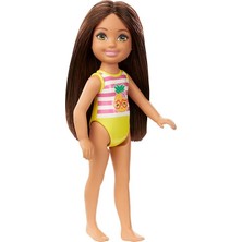 Barbie Chelsea Tatilde Model Bebek 15 cm Plaj Temalı Eğlenceli Renkli Tasarım GLN73 - GHV57